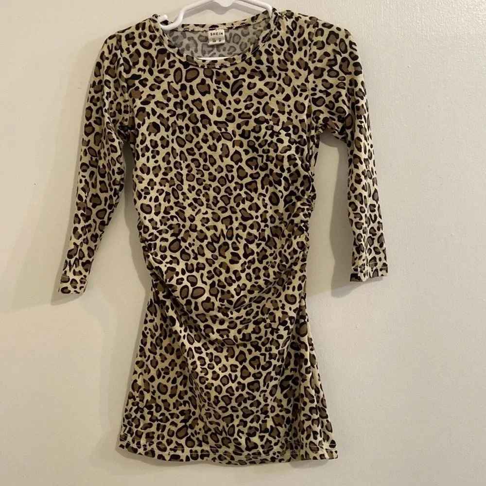 Shein girls dress size 4, leopard print long sleeve